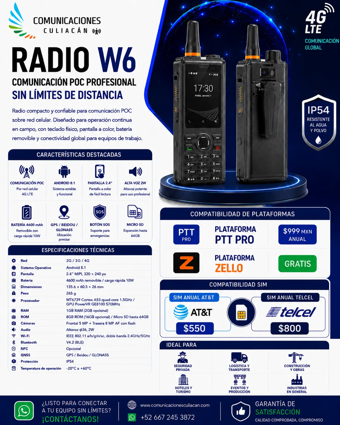Radio Radio W6, vista del equipo